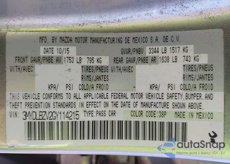 2016 Scion Ia from USA, damaged, VIN 3MYDLBZV2GY114215